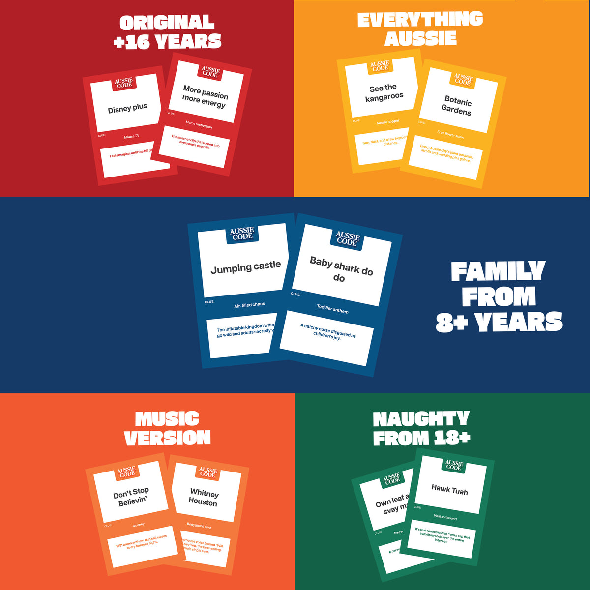 5 X Games, Complete Aussie Code Set
